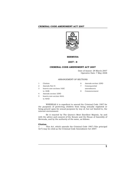 8 Criminal Code Amendment Act 2007