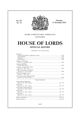 House of Lords Official Report