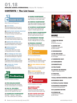 Clinic Business Inside Line CONTENTS • the List