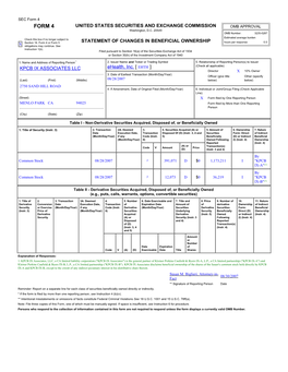 Form 4 FORM 4 UNITED STATES SECURITIES and EXCHANGE COMMISSION OMB APPROVAL Washington, D.C