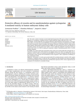 Protective Efficacy of Crocetin and Its Nanoformulation Against