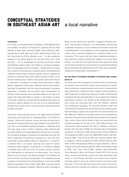 Conceptual Strategies in Southeast Asian Art a Local Narrative