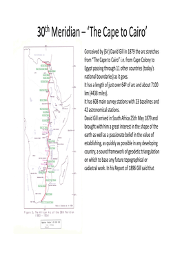 30Th Meridian – ‘The Cape to Cairo’