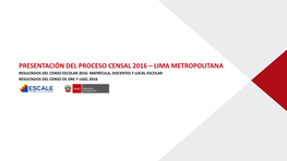 Presentación Del Proceso Censal 2016 – Lima Metropolitana