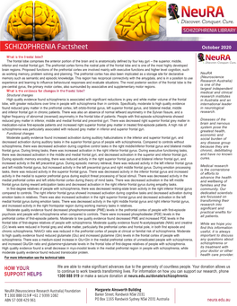 SCHIZOPHRENIA Factsheet October 2020