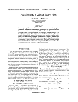 Piezoelectricity in Cellular Electret Films