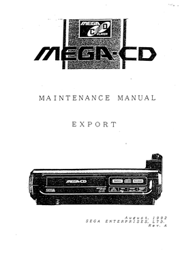 Maintenance Manual Export