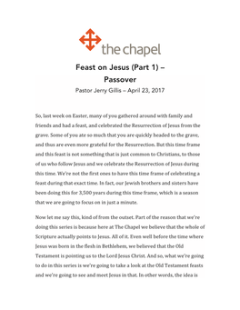 Passover Pastor Jerry Gillis – April 23, 2017