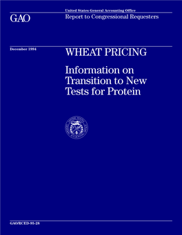 RCED-95-28 Wheat Pricing: Information on Transition to New