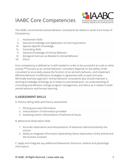 IAABC Core Competencies