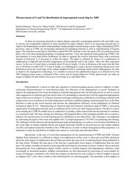 Measurement of S and Na Distribution in Impregnated Wood Chip by XRF