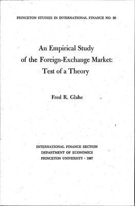 An Empirical Study of the Foreign-Exchange Market: Test of a Theory