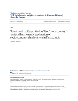 Tourism of a Different Kind in "God's Own Country" : a Critical Hermeneutic Exploration of Socioeconomic Development in Kerala, India Ayliffe .B Mumford
