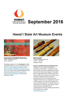 Hawai'i State Art Museum Events