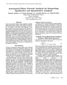 1991-Automated Phase Portrait Analysis by Integrating Qualitative