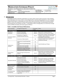 Medication Coverage Policy