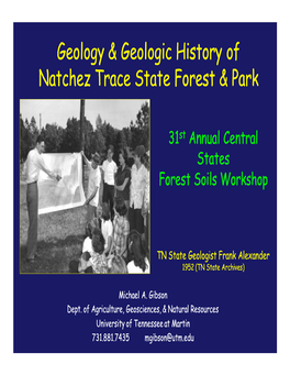 Geology & Geologic History of Natchez Trace State Forest & Park