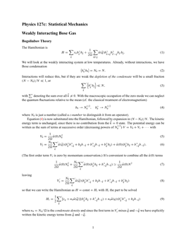 Weakly Interacting Bose Gas