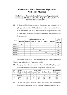 Maharashtra Water Resources Regulatory Authority, Mumbai