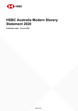 HSBC Australia Modern Slavery Statement 2020