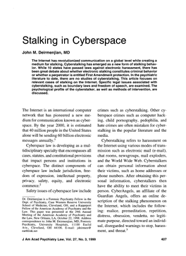 Stalking in Cyberspace