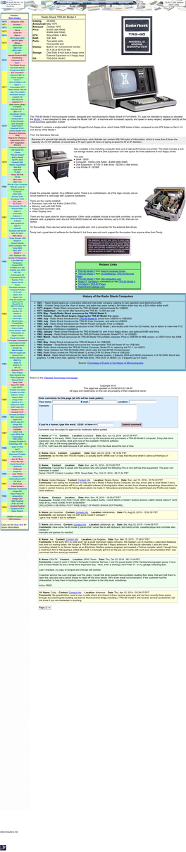 Related Links History of the Radio Shack Computers