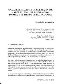 EL FINAL DE LA EXPANSIÓN INCAICA Y EL Tiel\1PO DE HUAYNA CÁPAC