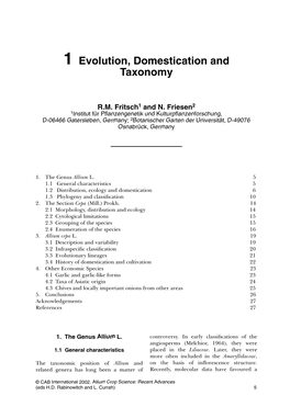 1 Evolution, Domestication and Taxonomy