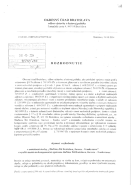 OKRESNÝ URAD BRATISLAVA Odbor Výstavby a Bytovej Politiky Lamačská Cesta 8, 845 14 Bratislava