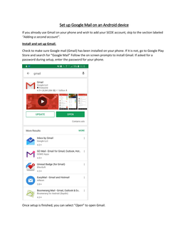 Set up Google Mail on an Android Device