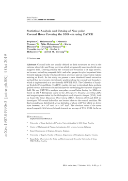 Statistical Analysis and Catalog of Non-Polar Coronal Holes Covering