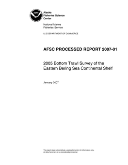 2005 Bottom Trawl Survey of the Eastern Bering Sea Continental Shelf
