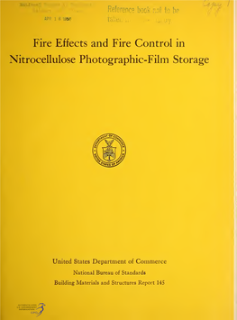 Fire Effects and Fire Control in Nitrocellulose Photographic-Film Storage