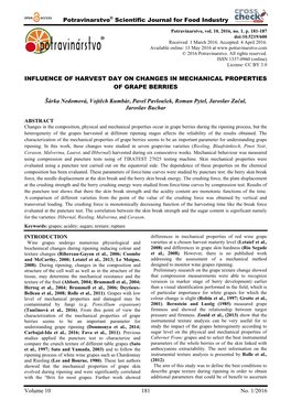 Potravinarstvo® Scientific Journal for Food Industry Volume 10 181 No. 1