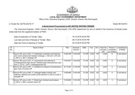 Date of Publication of Tender / Bids