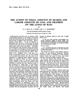 The Action of Small Amounts of Quartz and Larger Amounts of Coal and Graphite on the Lungs of Rats by S