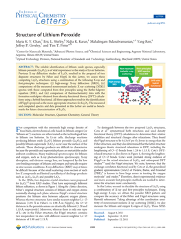 Structure of Lithium Peroxide † || ‡ ,‡ ‡ Maria K