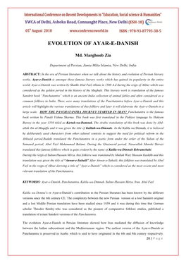 Evolution of Ayar-E-Danish
