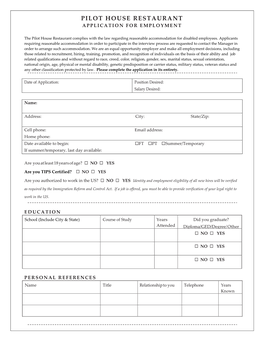 Employment Application