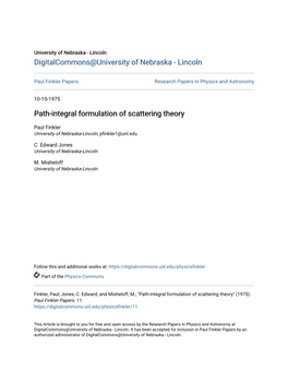 Path-Integral Formulation of Scattering Theory