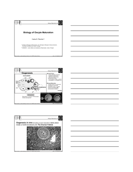 Biology of Oocyte Maturation Oogenesis