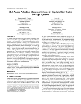 SLA-Aware Adaptive Mapping Scheme in Bigdata Distributed Storage Systems