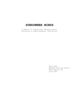 Sundowner Winds