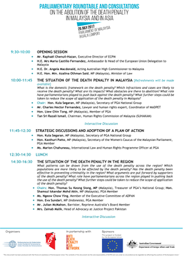 Agenda and List of Participants