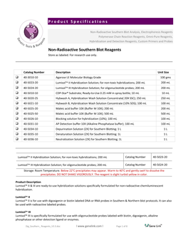 Non-Radioactive Southern Blot Reagents Store As Labeled