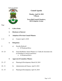 Council Agenda