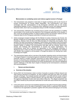 Memorandum on Combating Racism and Violence Against Women in Portugal