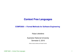 Context Free Languages