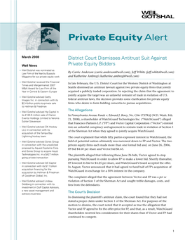 Private Equity Alert