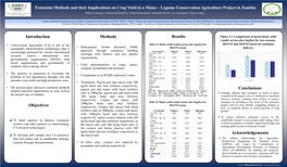 Extension Methods and Their Implications on Crop Yield in a Maize